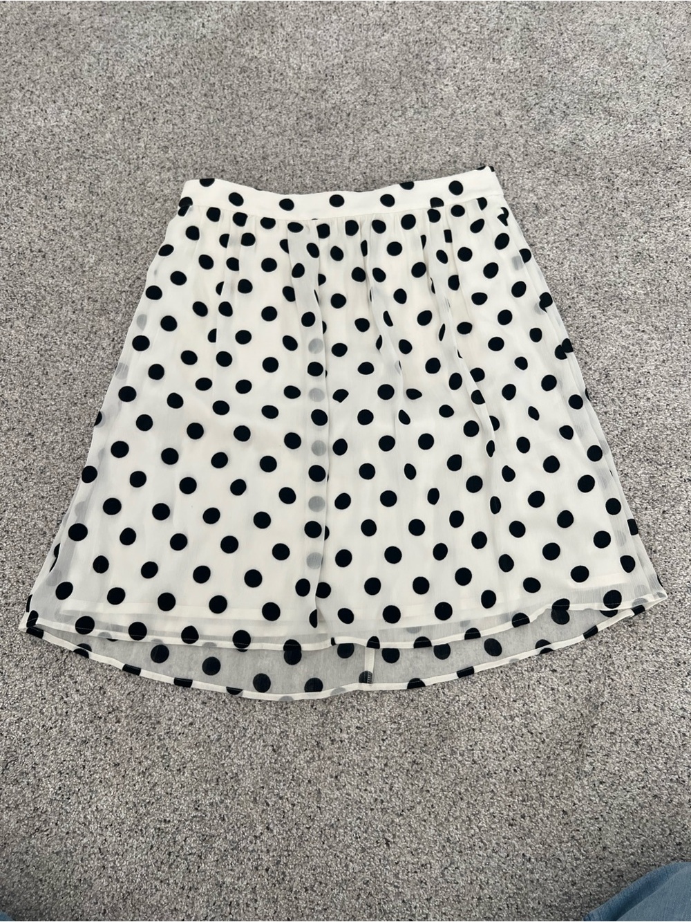 J. Crew Black and White Polka Dot Skirt
